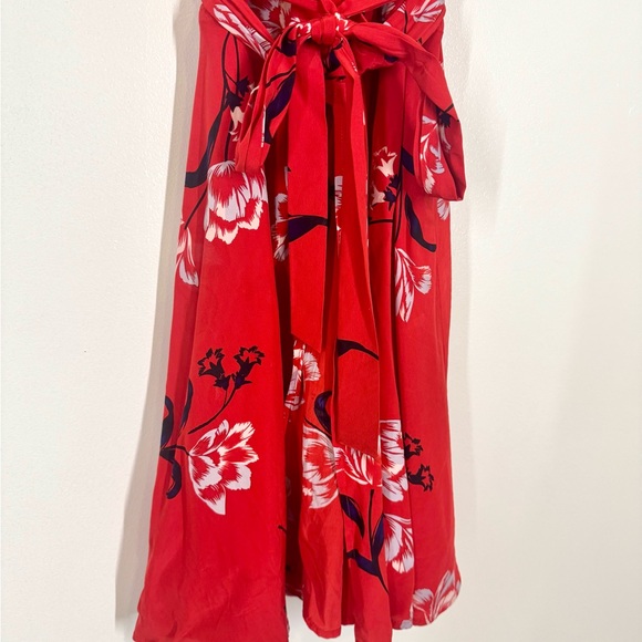 Yumi Kim Red Flutter Sleeve Wrap Dress Silk Size Large EUC - Picture 8 of 15